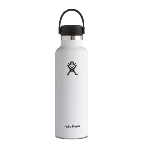 Nie przegap Butelka izolowana 621ml Hydro Flask Standard Mouth Flex Cap 21oz - White