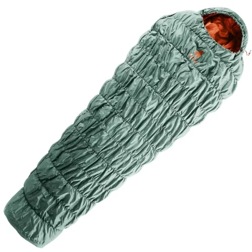 Tylko dziś śpiwór dla wysokich Deuter Exosphere +4° LONG - Prawy Sage-Paprika
