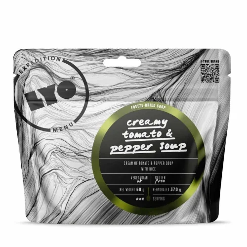Wyjątkowa oferta Liofilizowane danie wegetariańskie LYOFOOD Zupa-krem pomidorowo-paprykowy z ryżem –370 g