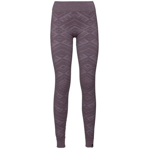 Damskie termoaktywne getry Odlo SUW Top Crew neck L/S Natural + Kinship Warm-Vintage Violet Melange Cena promocyjna