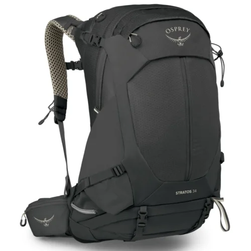 Męski plecak hikingowy Osprey Stratos 34 –Raven Black Popularny