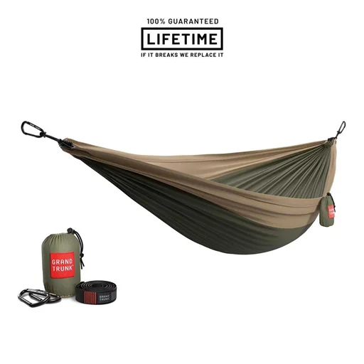Hamak Double Deluxe Parachute nylon + Straps Olive Bezpieczne zakupy