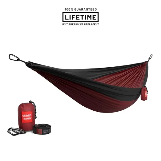 Ostatnia szansa Hamak Double Deluxe Parachute nylon+Straps Crimson