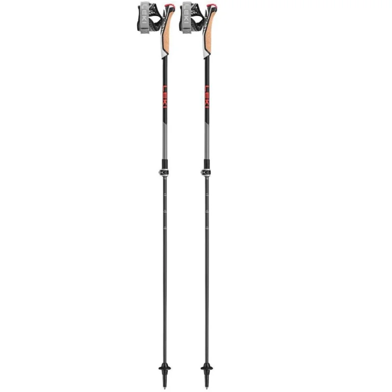 Oferta limitowana Kije Nordic Walking Leki Instructor Lite regulowane 100-125cm szaro-czerwony 194g