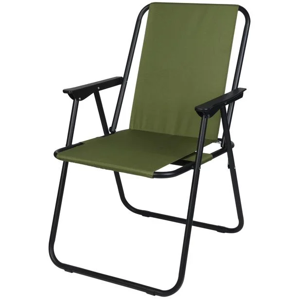 KRZESŁO TURYSTYCZNE Z PODŁOKIETNIKAMI 52x44x75CM SKŁADANE ZIELONE Wyjątkowa oferta