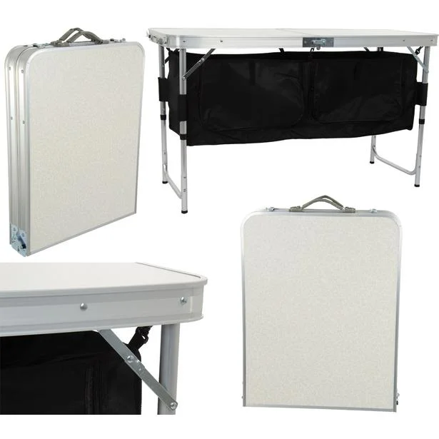 Kup online STOLIK TURYSTYCZNY SKŁADANY KEMPINGOWY 120x47x70/62/54CM Z SZAFĄ 33X30X36CM