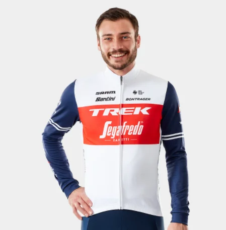 Taniej Koszulka Santini Trek-Segafredo Race L biała/niebieska