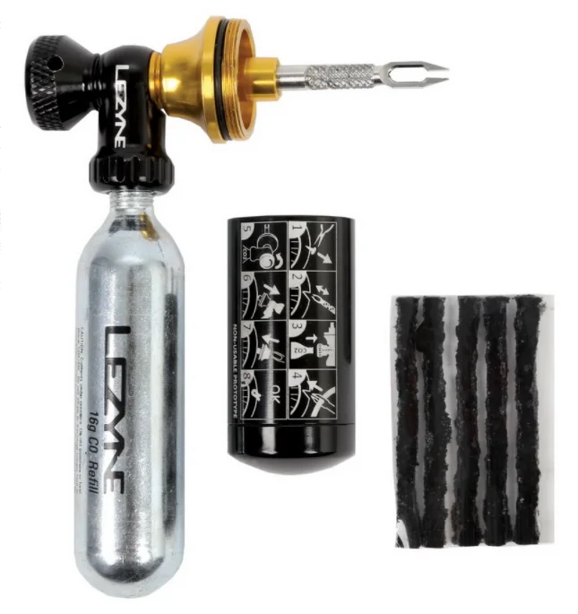Hit sprzedaży Zestaw naprawczy do opon tubeless LEZYNE TUBELESS CO2 BLASTER + pompka CO2 z nabojami 20g 2szt.