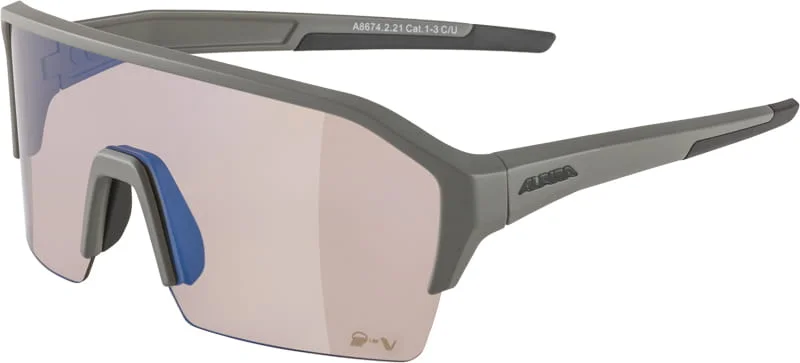 ALPINA OKULARY RAM HR Q-LITE V kolor MOON-GREY MATT szkło BLUE MIRROR Cat.1-3 Darmowy zwrot