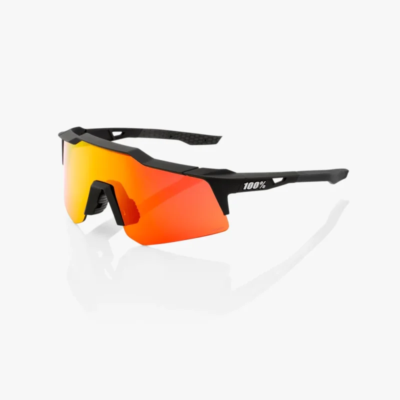 Do wyczerpania zapasów Okulary 100% SPEEDCRAFT XS Soft Tact Black - HIPER RED MULTILYER MIRROR LENS