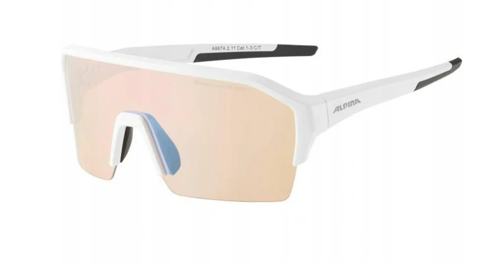 Wysoka jakość ALPINA OKULARY RAM HR HVLM+ kolor WHITE MATT szkło BLUE MIRROR S1-32021