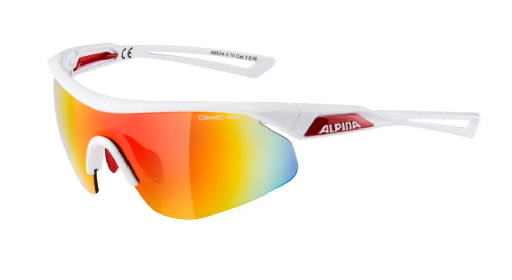 Ograniczona ilość ALPINA OKULARY NYLOS SHIELD kolor WHITE RED szkło RED MIRROR Cat.3