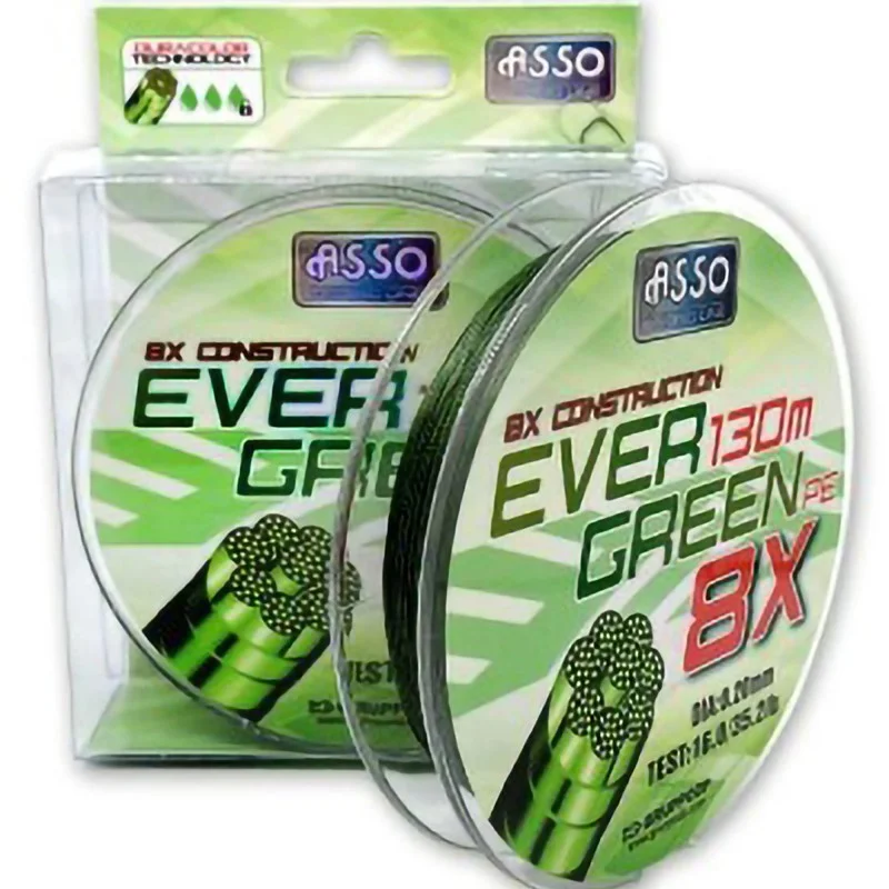 Plecionka Asso Evergreen St Spool Green-6a 2x100+6x150den 0,36mm 300m Cena promocyjna