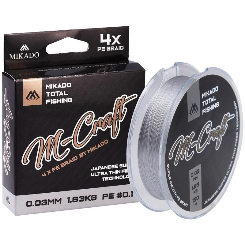 Wysoka jakość Plecionka Mikado M Craft Braid 0.03mm/1.83kg/150m Steel Gray