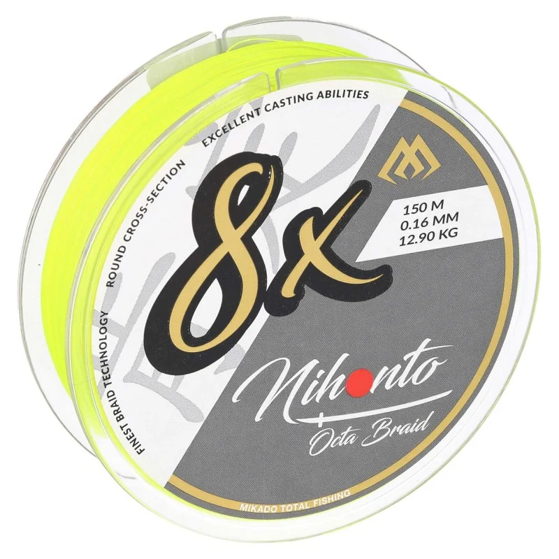 Plecionka Mikado Nihonto Octa Braid 0.12mm/8.9kg/150m - Fluo Żółta Taniej