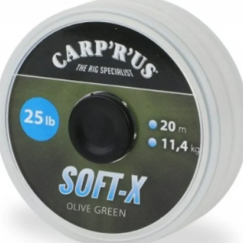 Dostępne od ręki Plecionka Przyponowa Carp'R'Us Soft-X Olive Green 15lb 20m
