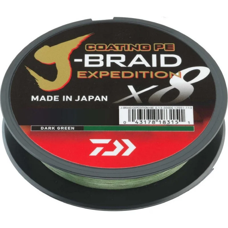 Darmowy zwrot Plecionka Daiwa J-Braid Expedition X8E 0,20mm 150m Dark Green