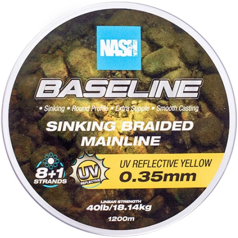 Darmowa dostawa Plecionka Nash Baseline Sinking Braid UV Yellow 30lb/0.28mm 600m