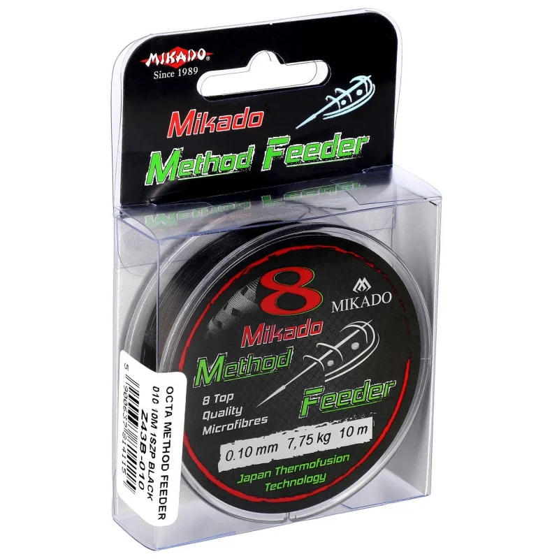 Wysoka jakość Plecionka Mikado Octa Method Feeder - 0.14mm/10.15kg/10m Czarna