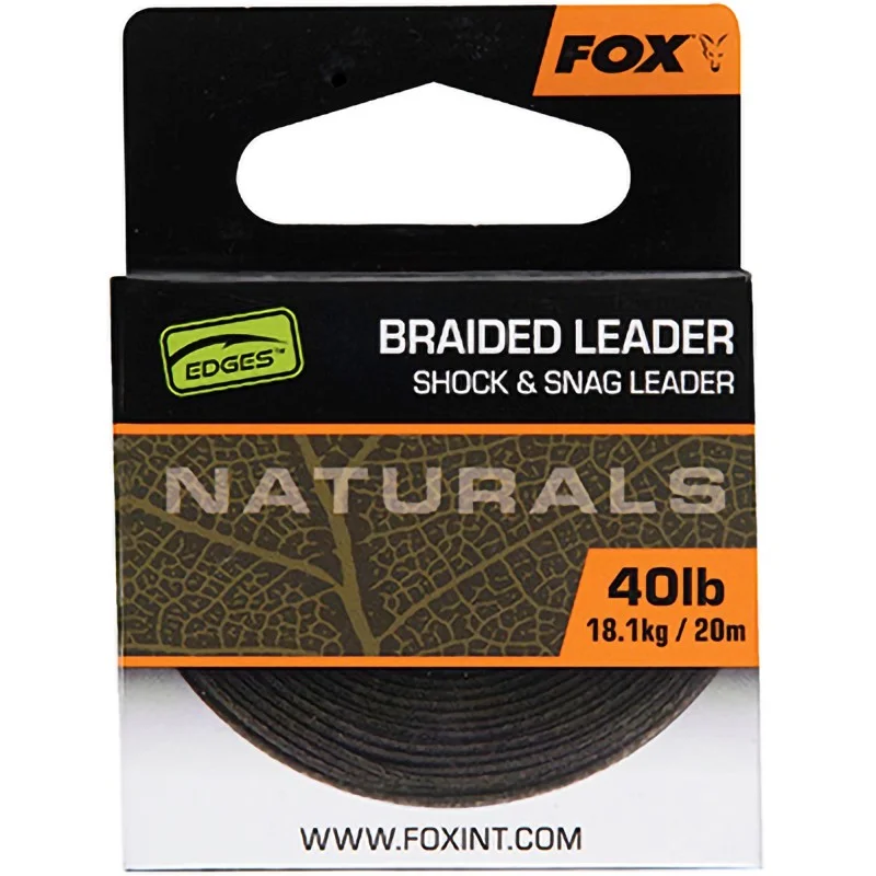 Obniżka ceny Plecionka Fox Naturals Braided Leader x20M 40lb/18.1kg