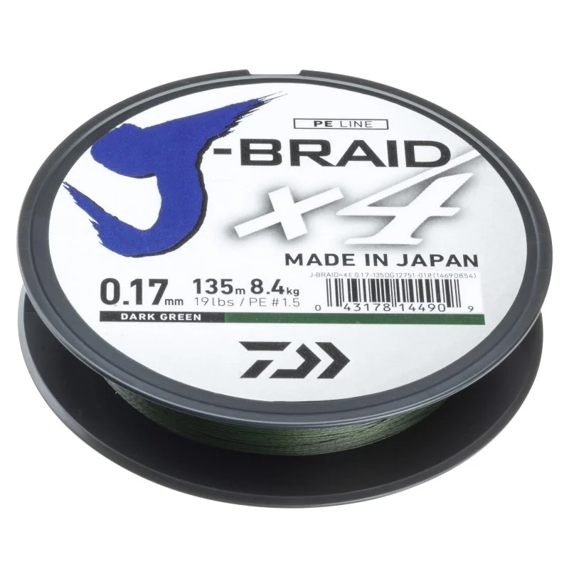 Obniżka ceny Plecionka Daiwa J-Braid Dark Green x4 135m 0,15mm