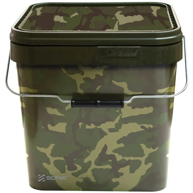 Łatwy zwrot Wiadro Sonik Camo Square Bucket 10l