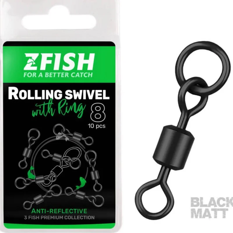 Krętliki Zfish Rolling Swivel With Ring Black Matt - 8 Niska cena