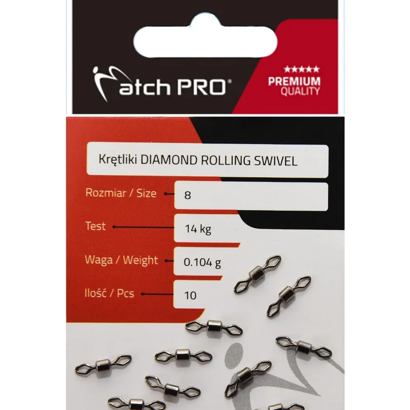 Wybór klientów Krętliki MatchPro Diamond Rolling Swivel nr 10/9kg