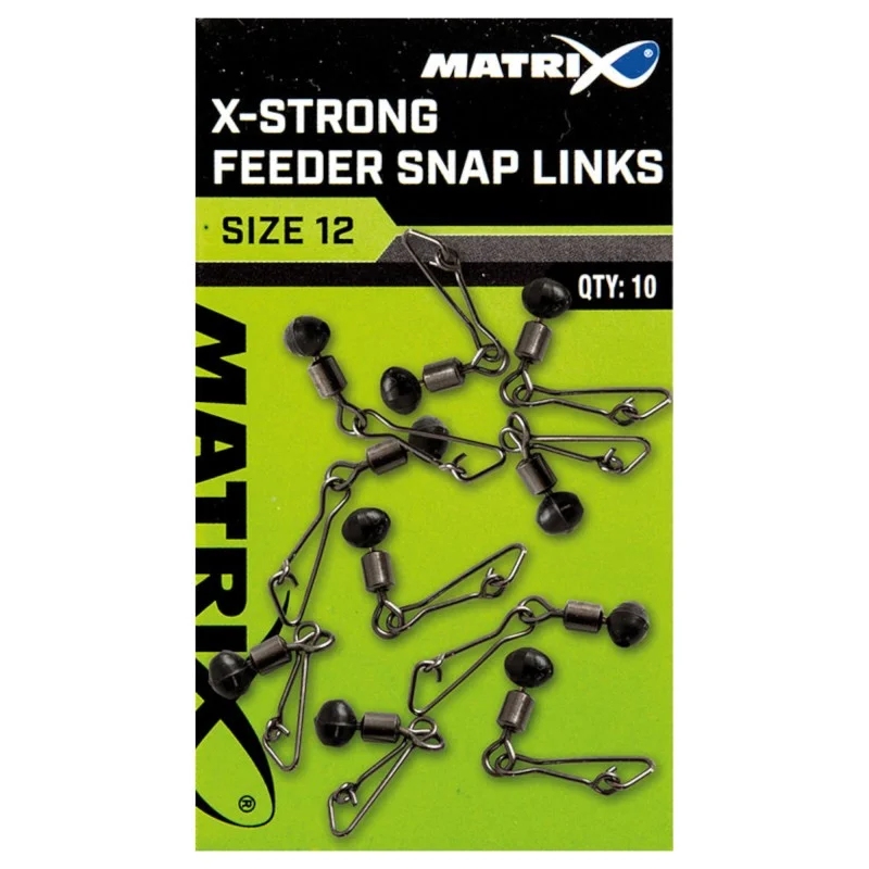 Wyjątkowa oferta Krętliki Z Zapinką Matrix X-Strong Feeder Bead Snap Links - 10
