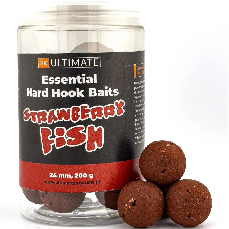 Kulki Ultimate Products Essential Hard Hook Baits Strawberry Fish 20mm 200g Nie przegap