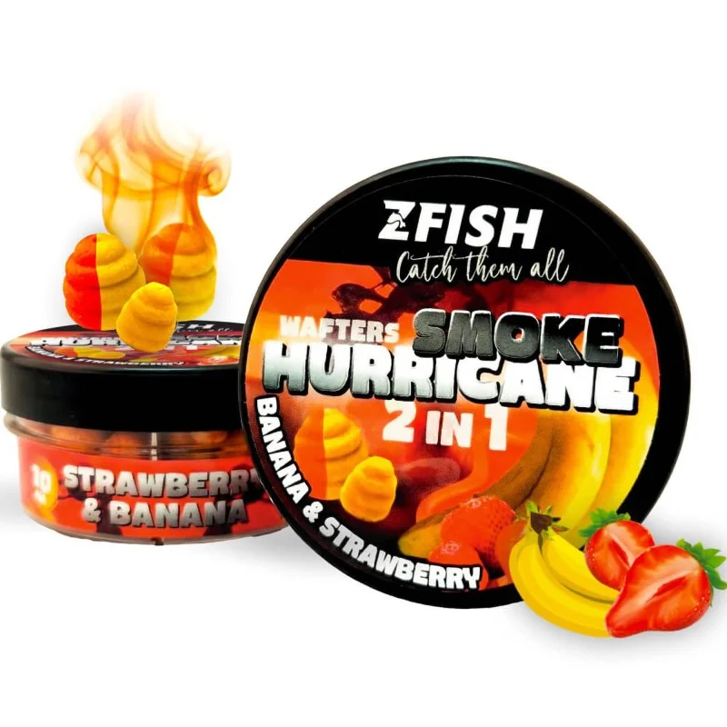 Hit sprzedaży Kulki Zfish Smoke Hurricane Wafters 2in1 8/10mm Strawberry Banana