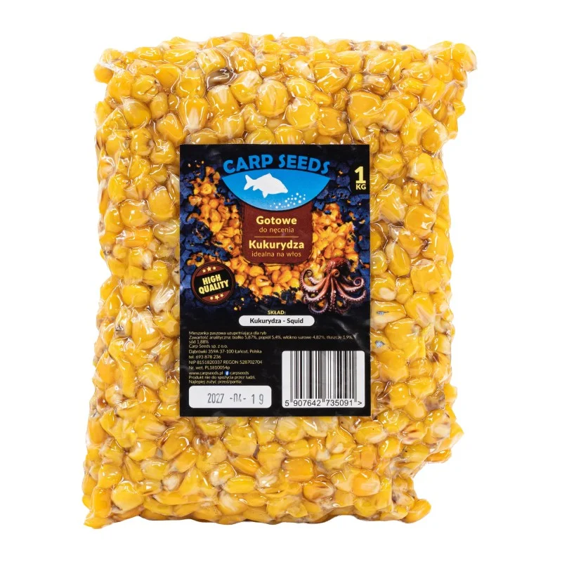 Kukurydza Carp Seeds Squid 1kg Łatwy zwrot