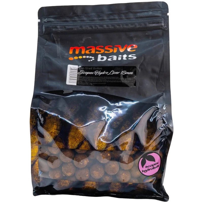 Wyprzedaż Kulki Zanętowe Massive Baits Top Shelf Scopex Hydro Liver 18mm 1kg
