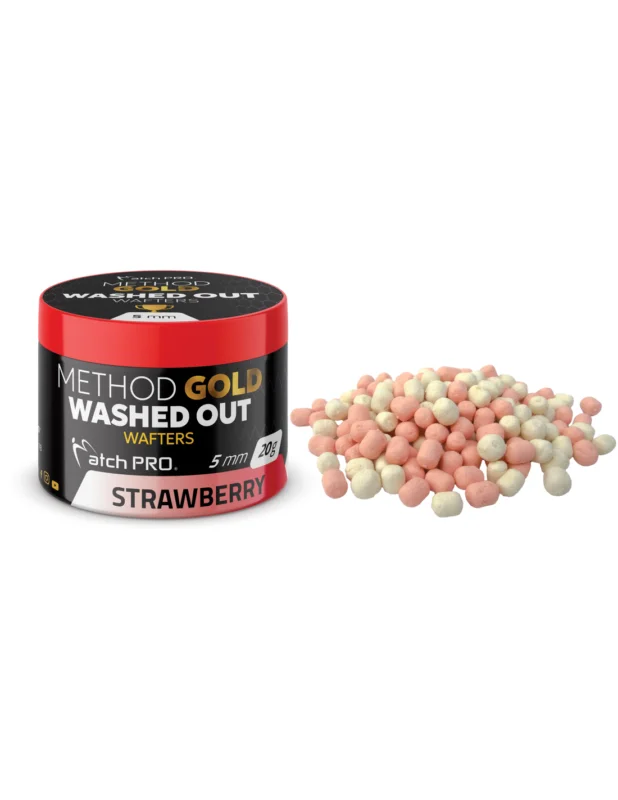Łatwy zwrot Przynęta MatchPro GOLD Wafters WASHED OUT Strawberry 5mm