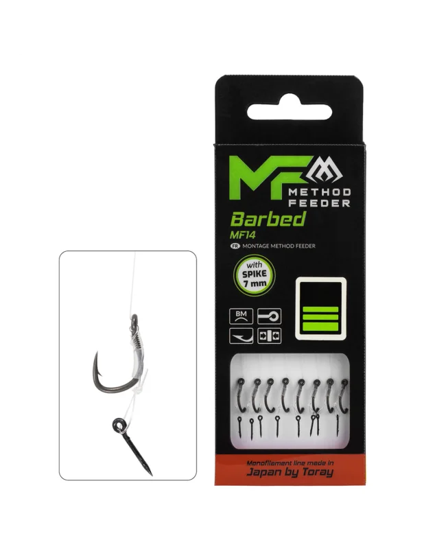 PRZYPONY MIKADO METHOD FEEDER - MF14 Z IGŁĄ Barbed rozm - 4 Wyprzedaż