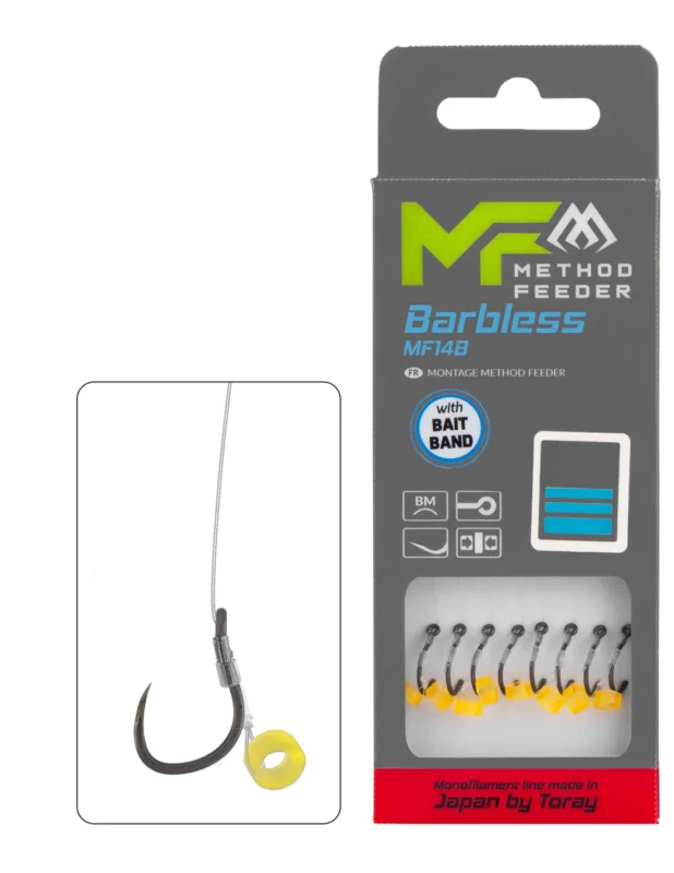 PRZYPONY MIKADO METHOD FEEDER - MF14 Z GUMKĄ BARBELESS ROZM - 4 Wyprzedaż
