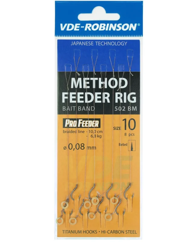 Kup teraz Przypony VDE-Robinson Method Feeder 502BM Barbed / Plecionka / Z Gumką - roz. 6