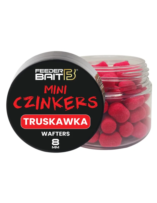 Dostępne od ręki Feeder Bait Mini Czinkers Wafters - Truskawka 8mm