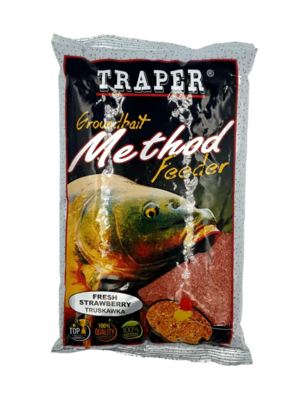Promocja Zanęta Traper Method Feeder Truskawka 750g