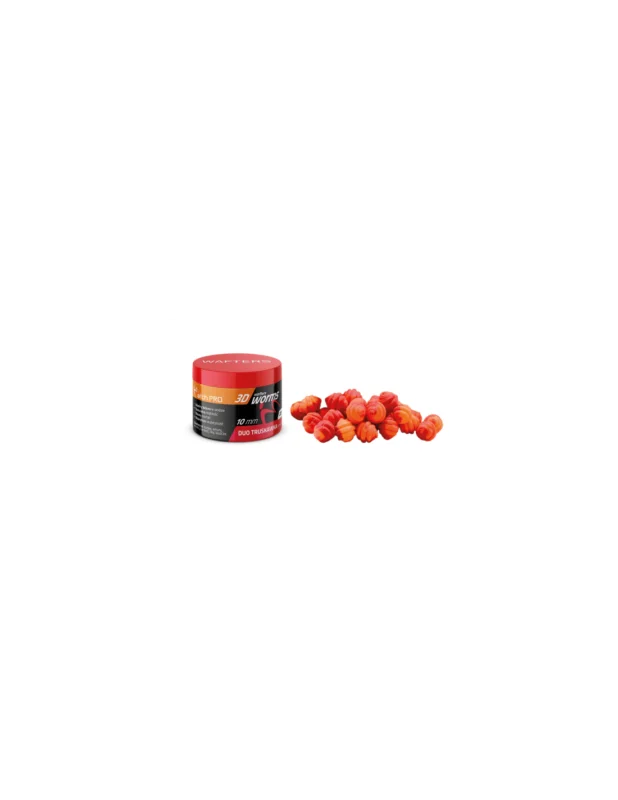 Wafters MATCHPRO Worms 3D Duo STRAWBERRY 10mm 20g Bezpieczne zakupy