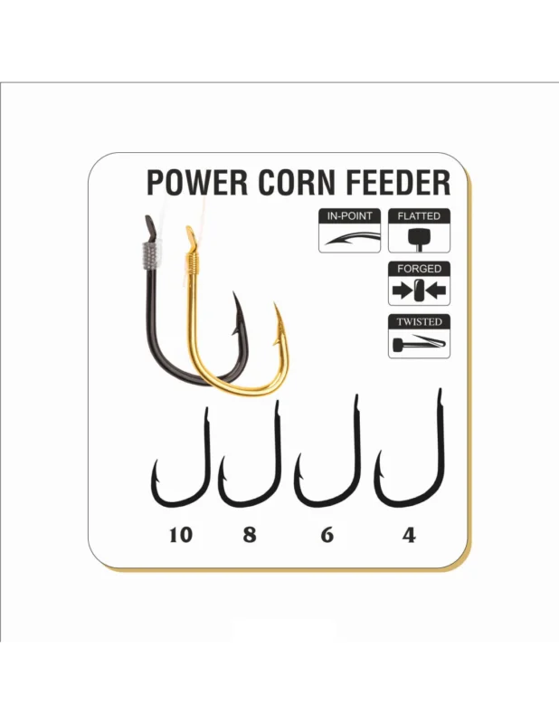 Oferta limitowana Gotowe Przypony Power Corn Feeder Gold nr 8 / 0,20mm
