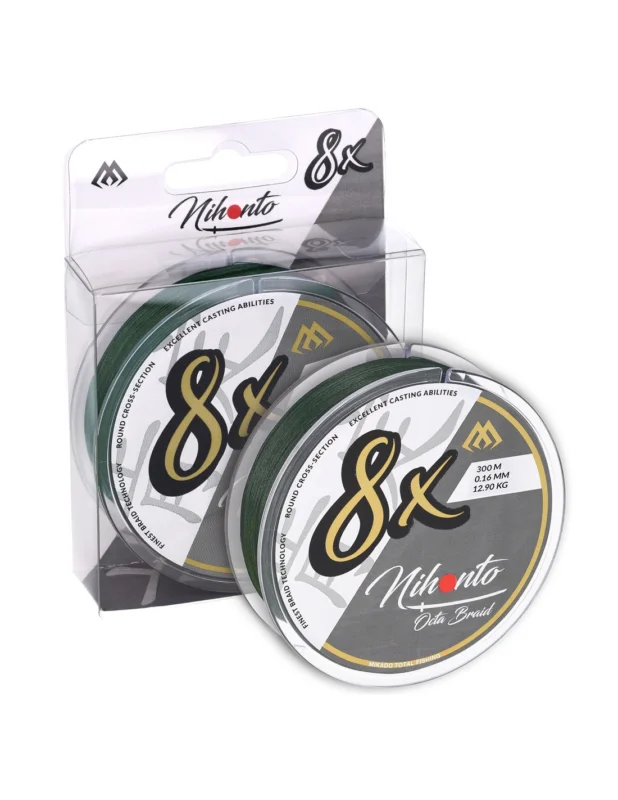 Plecionka Mikado NIHONTO OCTA BRAID Zielona 8x 300m - 0.10mm Bezpieczna płatność