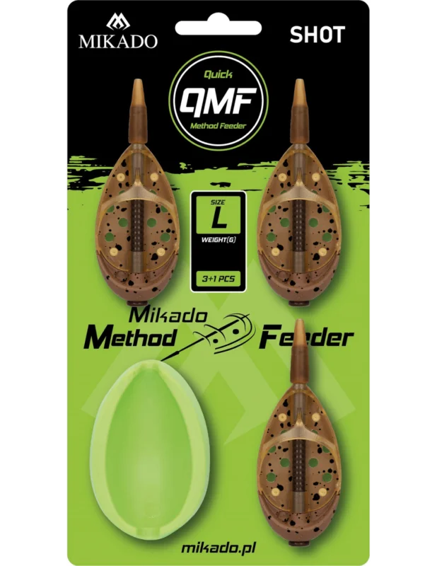 Taniej KoszyczekMikado METHOD FEEDER SHOT Q.M.F. SET L 3x60g