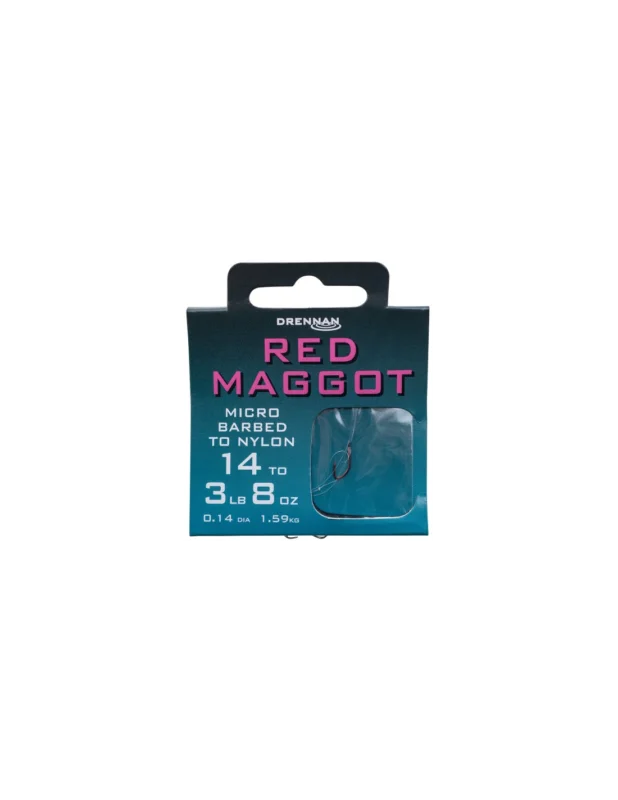 Wysoka jakość Gotowe Przypony Drennan RED MAGGOT 16 / 0,14mm