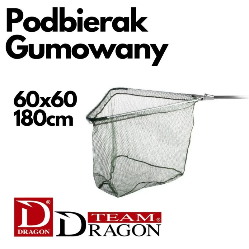 Bezpieczne zakupy Podbierak Dragon Teleskopowy Gumowana Siatka60x60cm 180cm