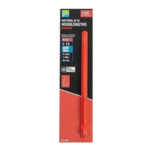 Przypon karpiowy Preston Natural N-10 Hooklengths Barbed 15cm 18 Nowość