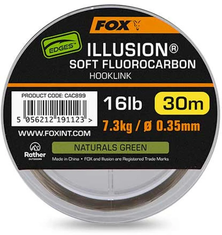 Fluorocarbon FOX Carp Illusion Soft 16lb 7.3kg(0.35mm) Natural Green 30m 0.35mm 7.3kg Hit sprzedaży