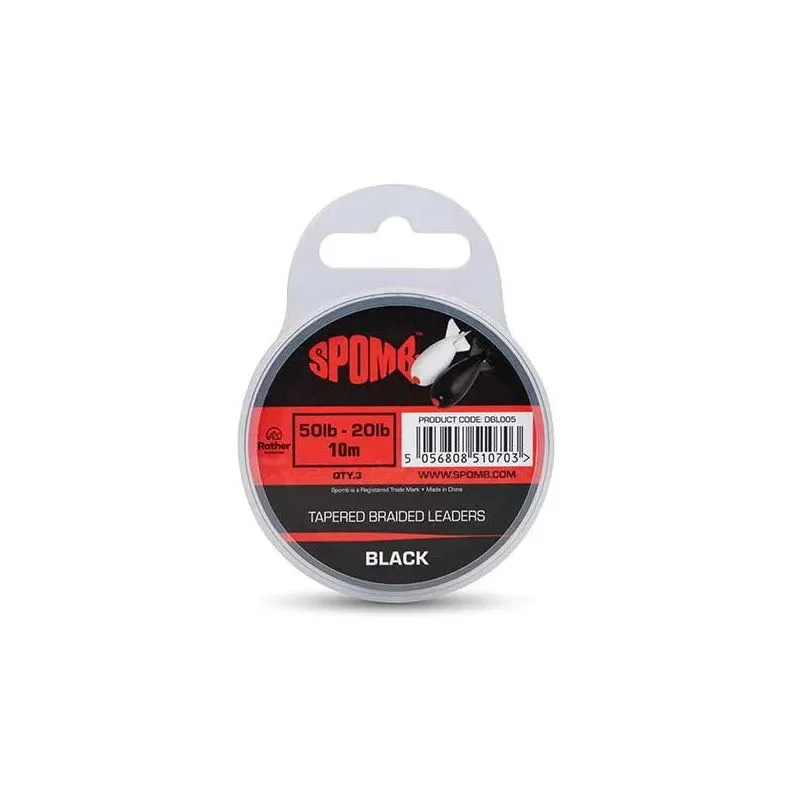 Przypon Strzałowy Fox Spomb Tapd Braided Leaders Black 0,38-0,20mm 10m Obniżka ceny