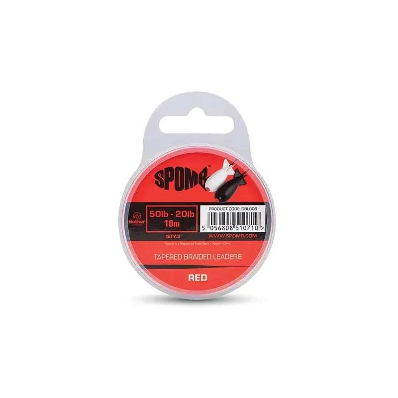 Przypon Strzałowy Fox Spomb Tapd Braided Leaders Red 0,38-0,20mm 10m Tylko do końca tygodnia