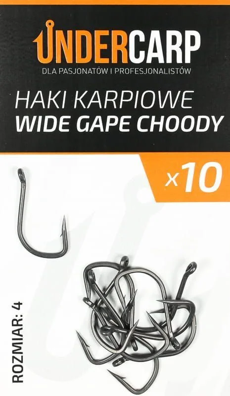 Undercarp Teflonowe haki karpiowe WIDE GAPE CHODDY size 4 Ekspresowa dostawa